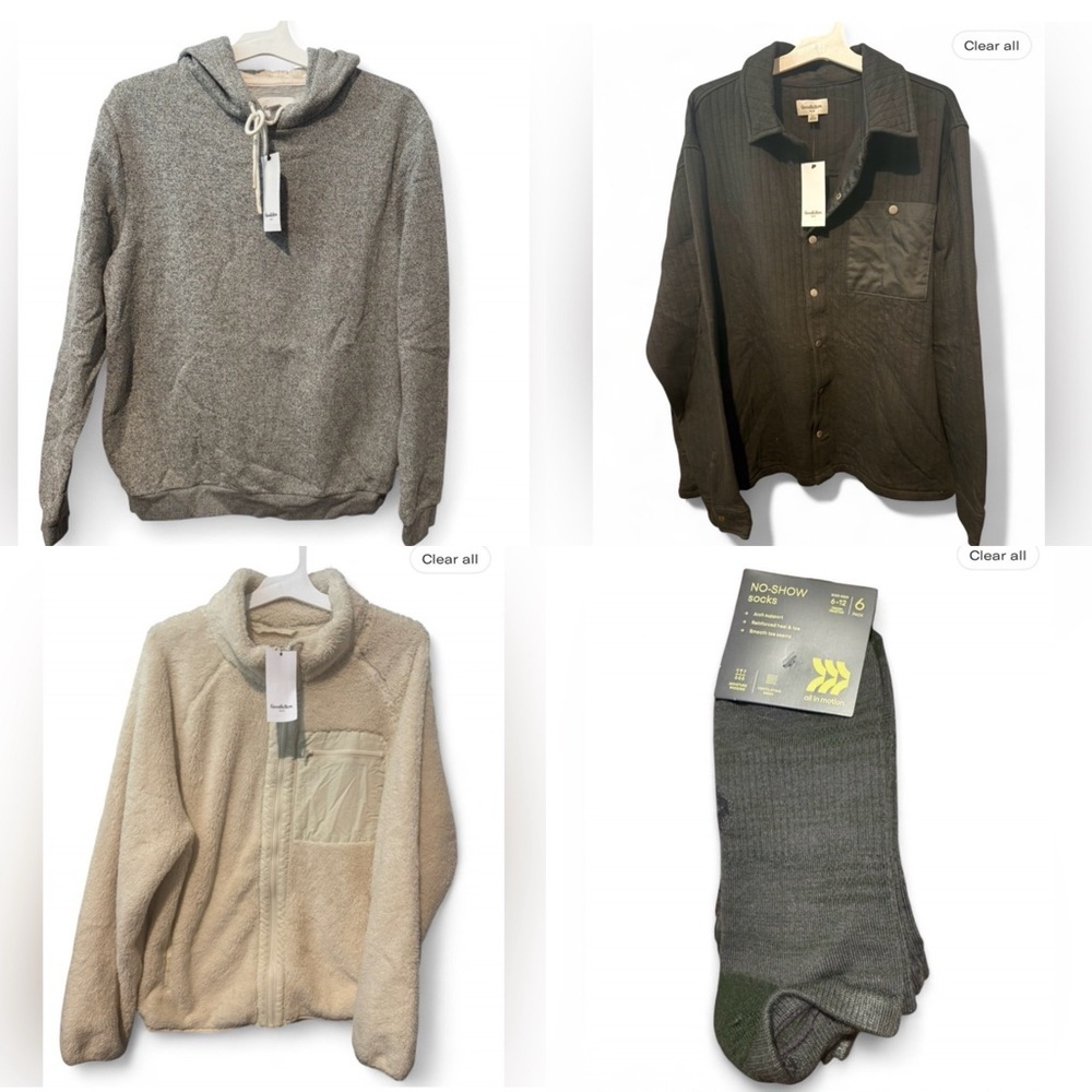 BUNDLE!!! Size XL Goodfellow Men’s Sweaters and 6 pair of socks!!
